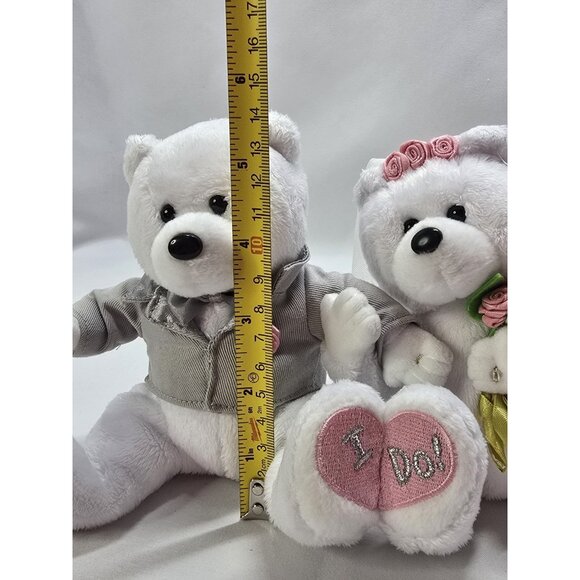 TY We Do Wedding Bear Duo Beanie Baby Bride & Groom 2004 Stuffed Toy - Picture 12 of 13